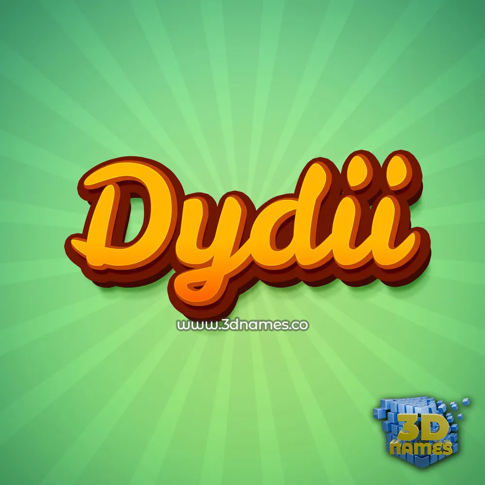 dydii in Green Rays style - 3D name wallpaper