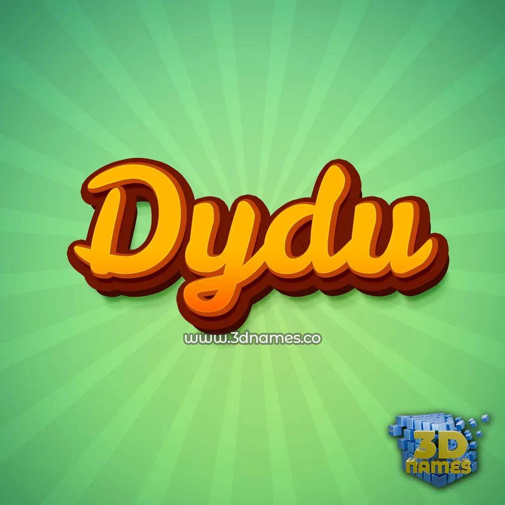 dydu in Green Rays style - 3D name wallpaper