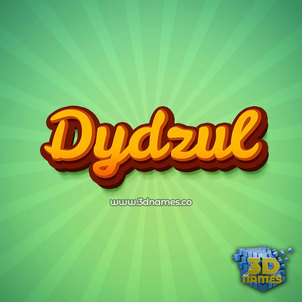 dydzul in Green Rays style - 3D name wallpaper