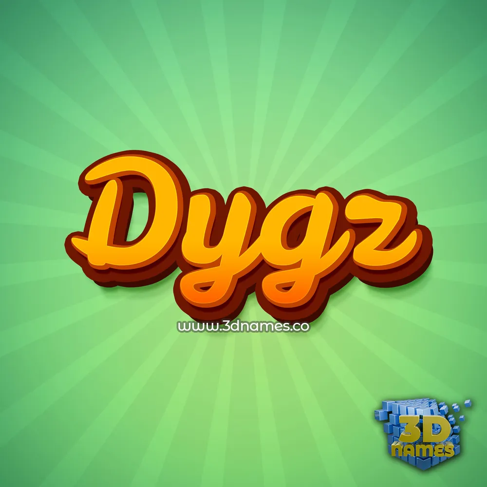 dygz in Green Rays style - 3D name wallpaper