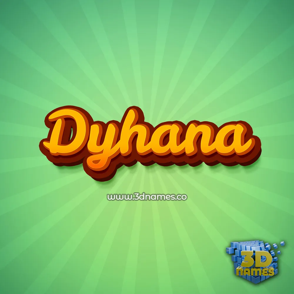 dyhana in Green Rays style - 3D name wallpaper