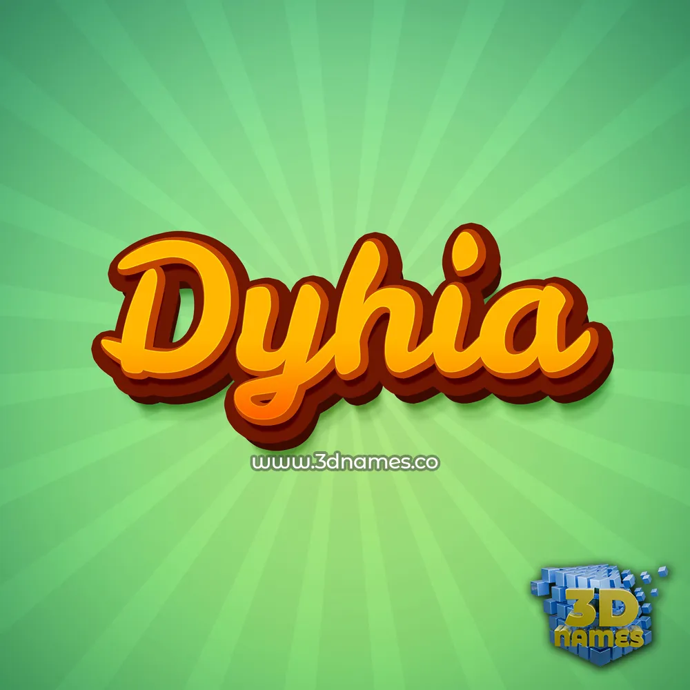 dyhia in Green Rays style - 3D name wallpaper