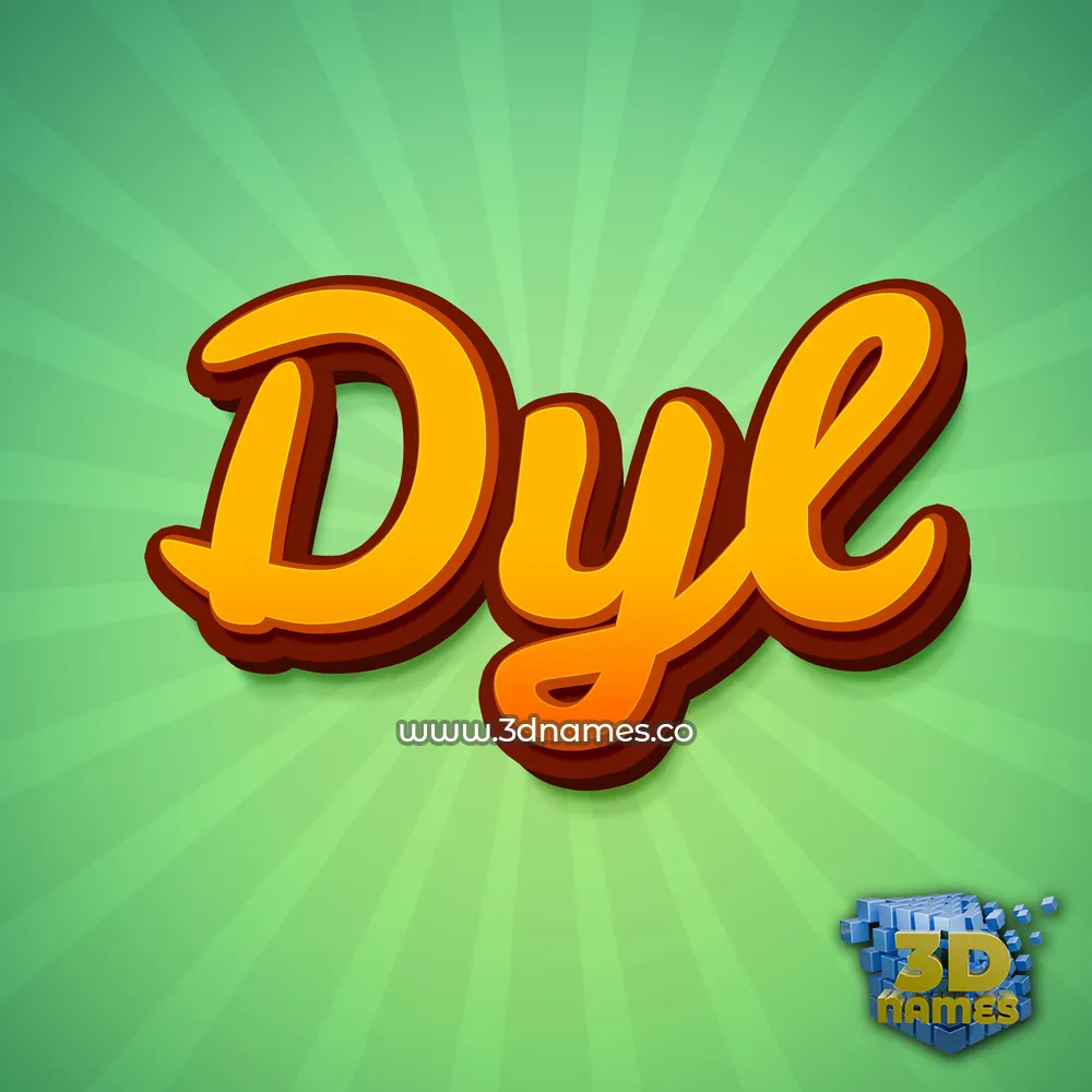 dyl in Green Rays style - 3D name wallpaper
