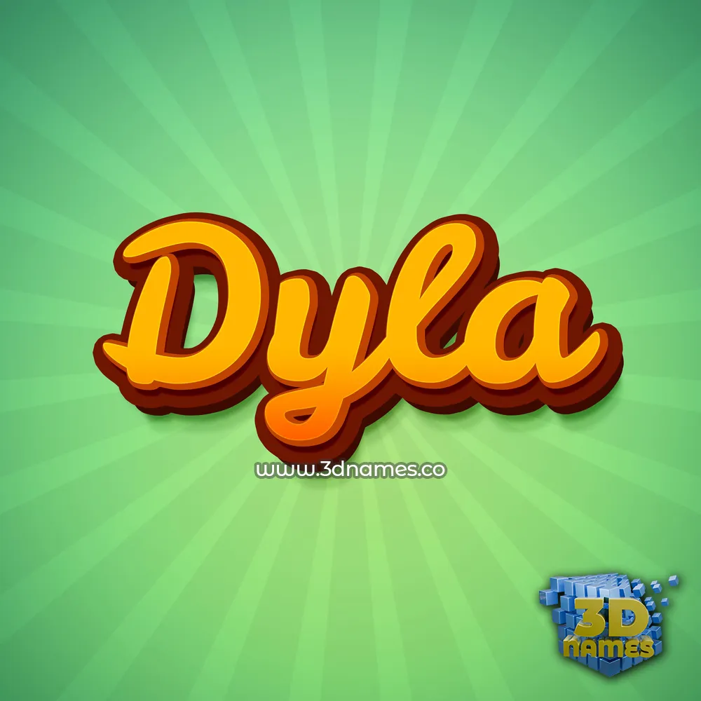 dyla in Green Rays style - 3D name wallpaper