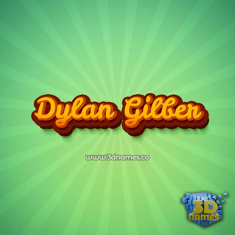 dylan gilber in Green Rays style - 3D name wallpaper