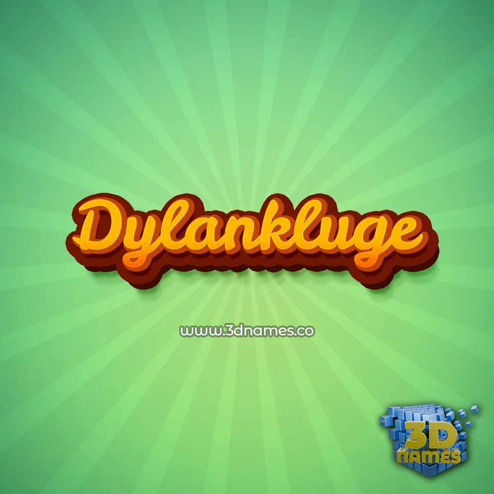 dylankluge in Green Rays style - 3D name wallpaper