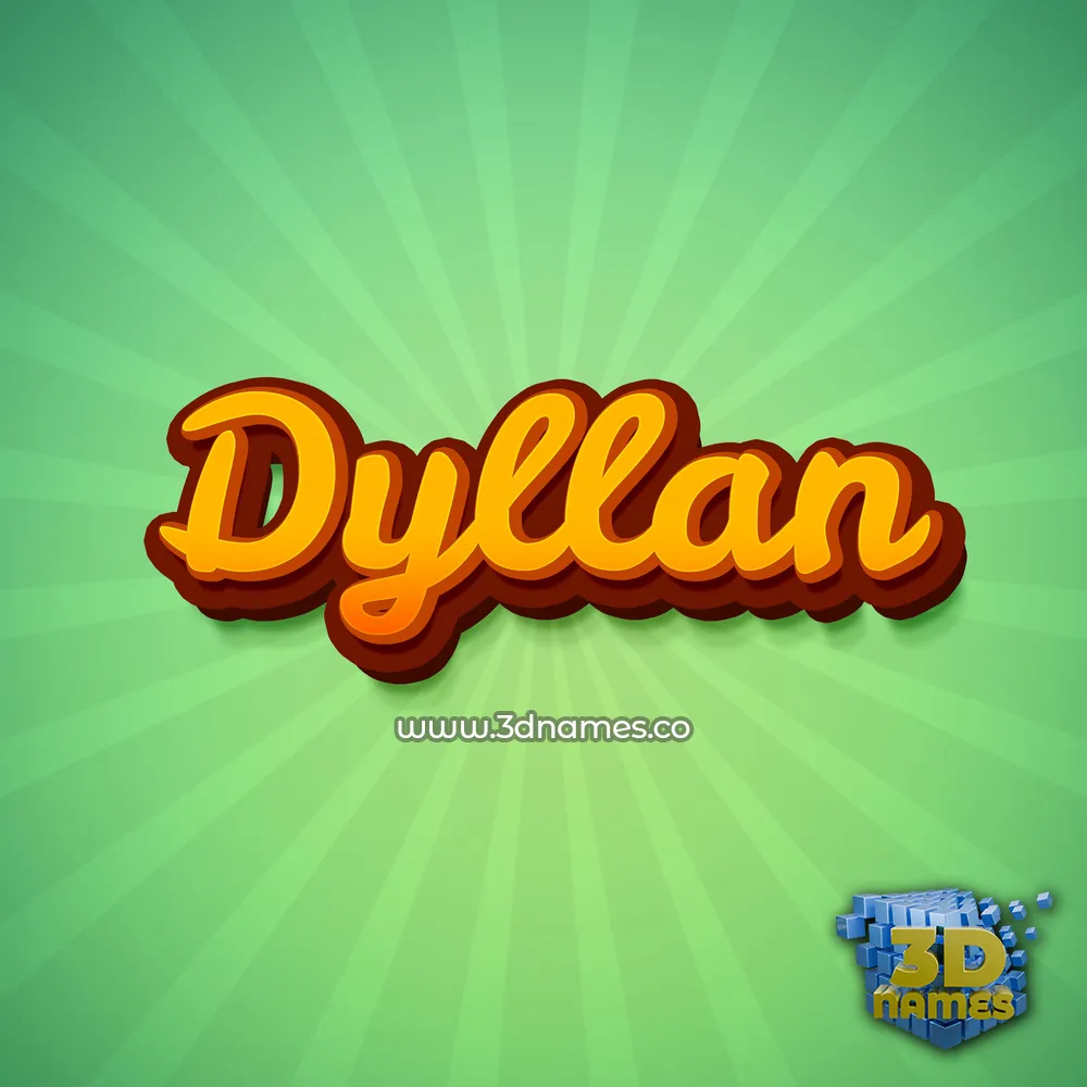 dyllan in Green Rays style - 3D name wallpaper