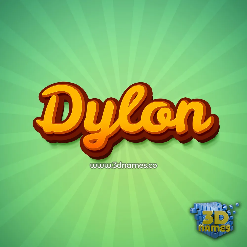 dylon in Green Rays style - 3D name wallpaper