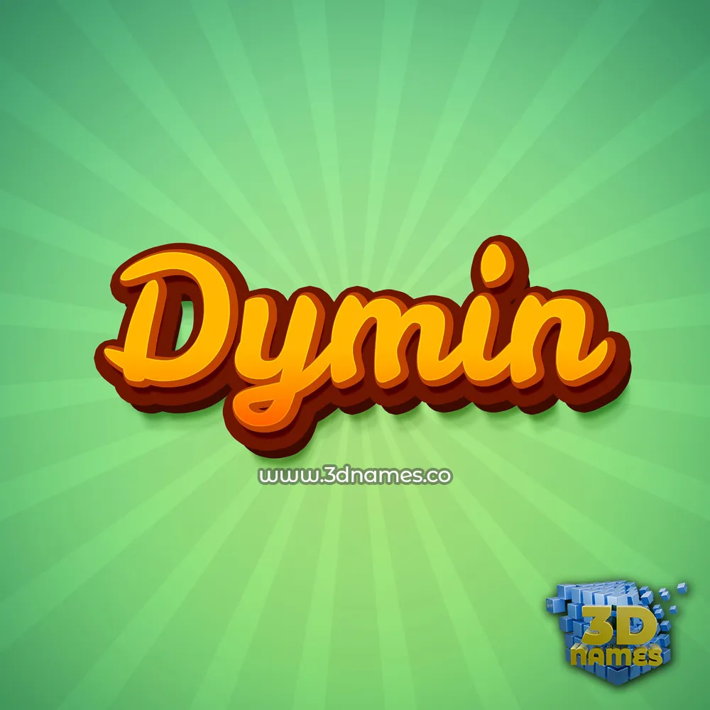 dymin in Green Rays style - 3D name wallpaper