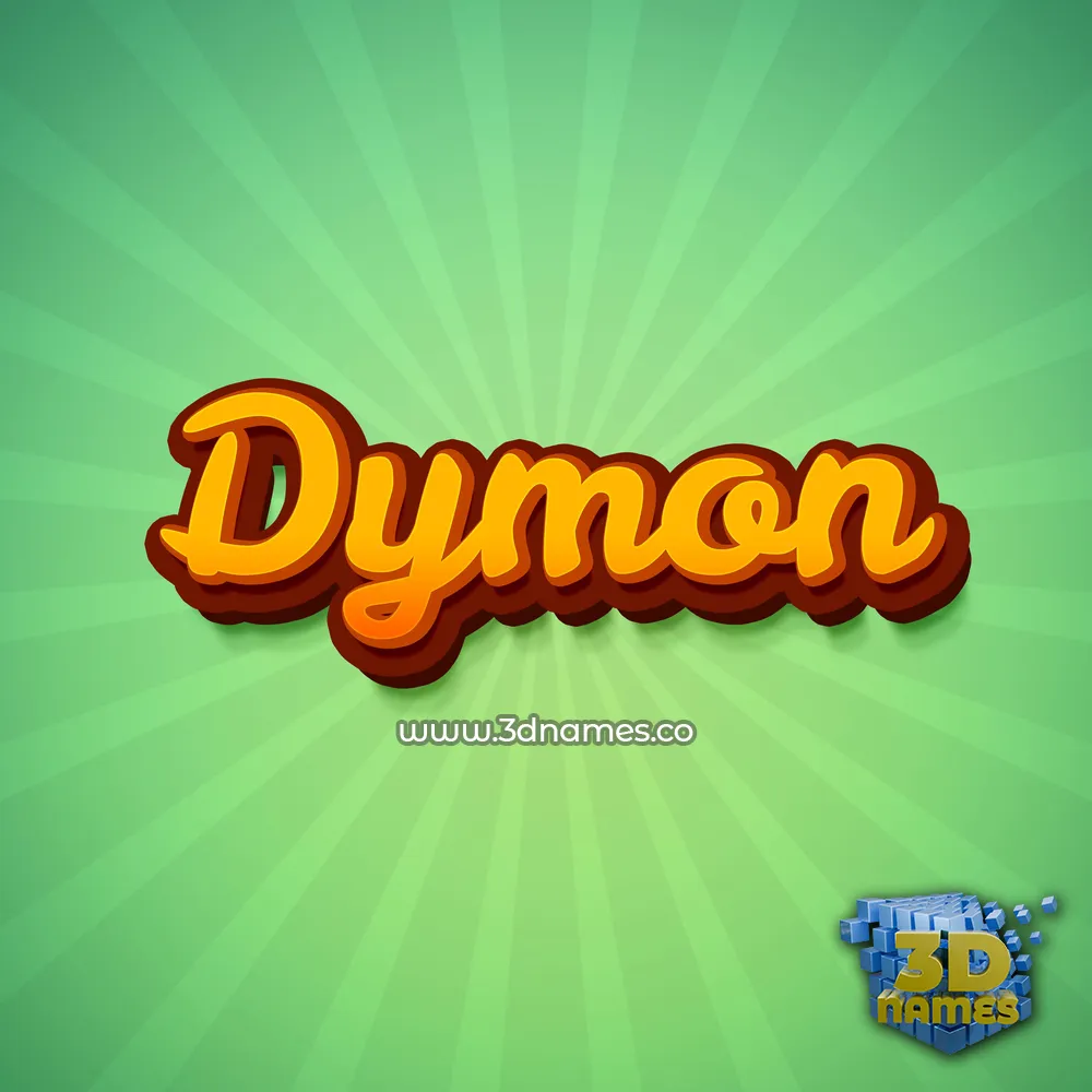 dymon in Green Rays style - 3D name wallpaper