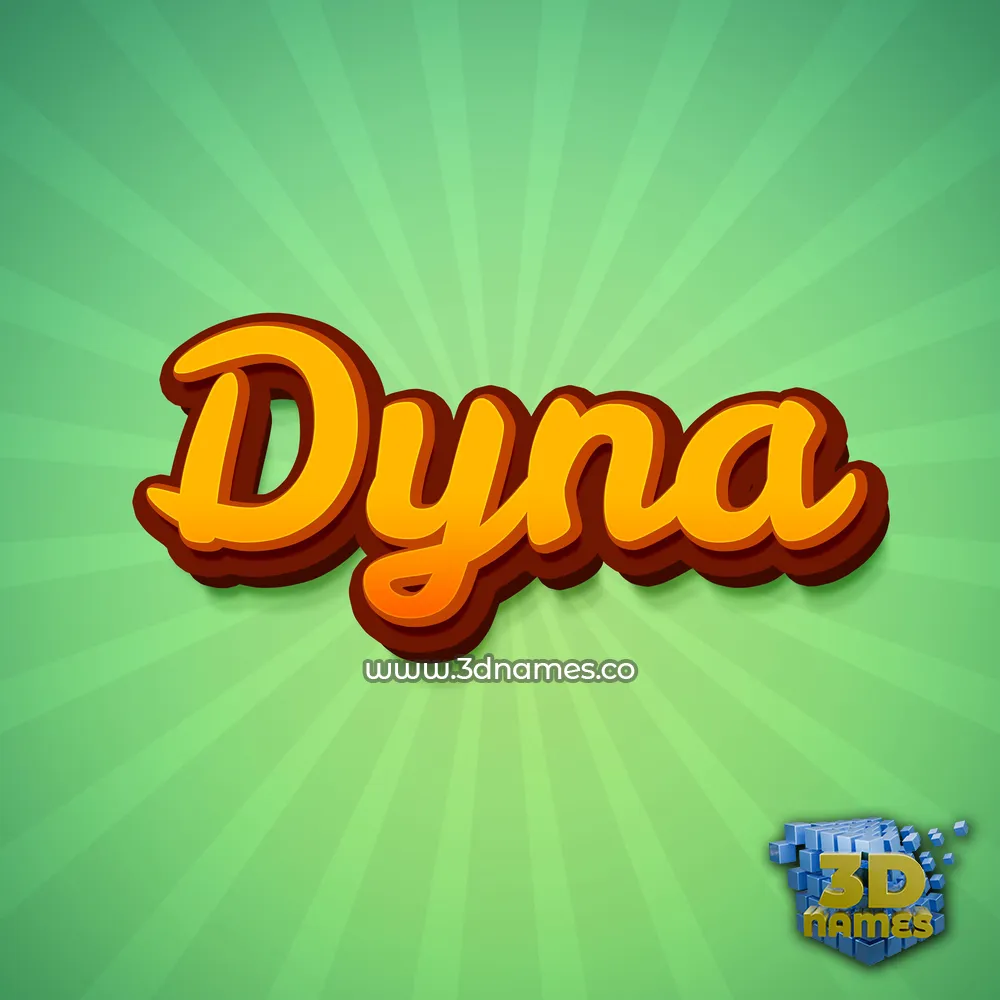dyna in Green Rays style - 3D name wallpaper