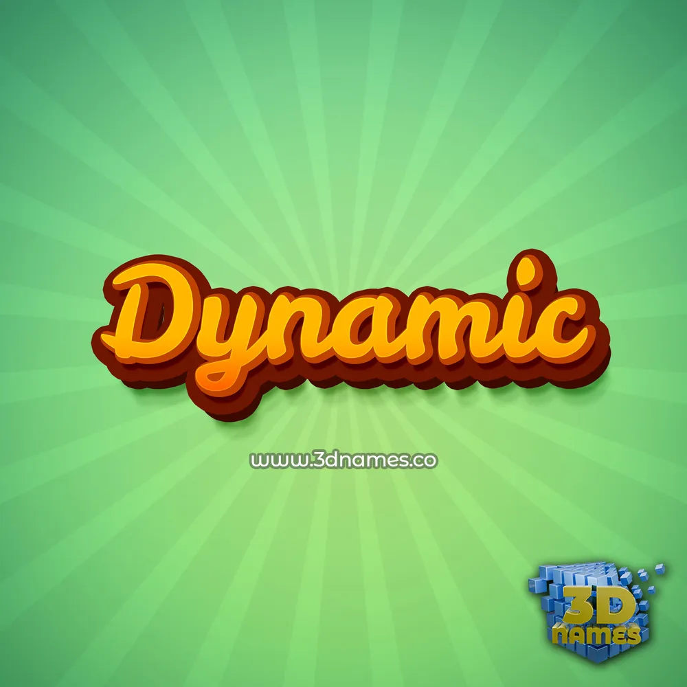 dynamic in Green Rays style - 3D name wallpaper