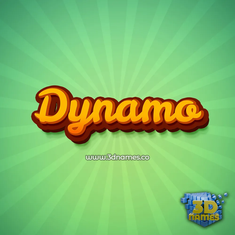 dynamo in Green Rays style - 3D name wallpaper