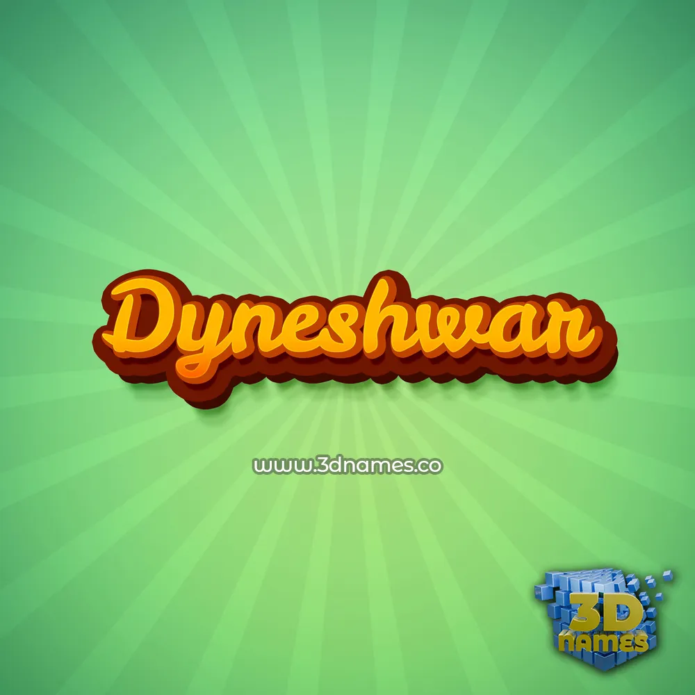dyneshwar in Green Rays style - 3D name wallpaper