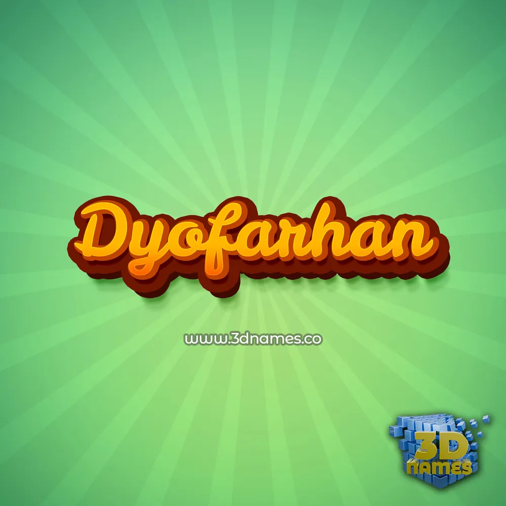 dyofarhan in Green Rays style - 3D name wallpaper