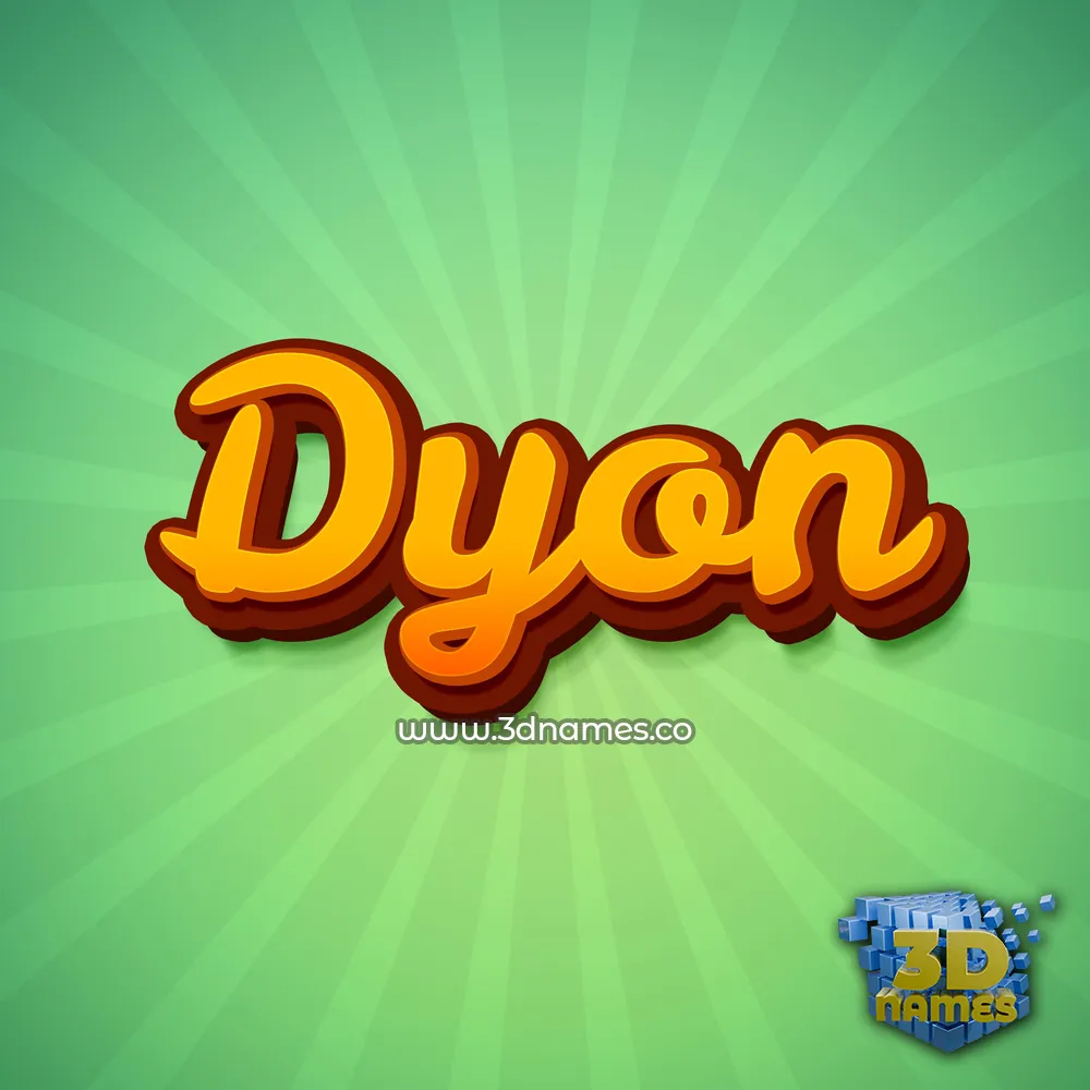 dyon in Green Rays style - 3D name wallpaper
