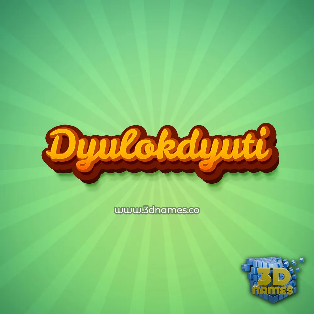 dyulokdyuti in Green Rays style - 3D name wallpaper