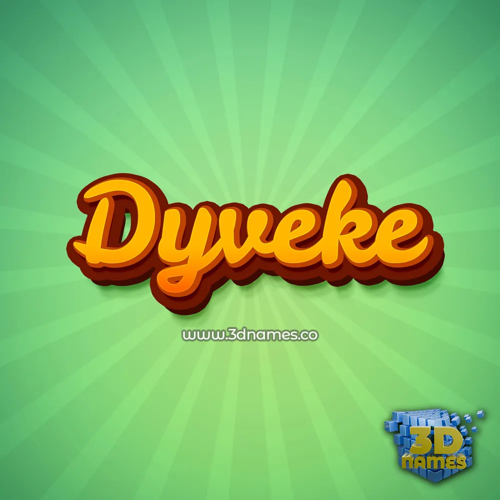 dyveke in Green Rays style - 3D name wallpaper