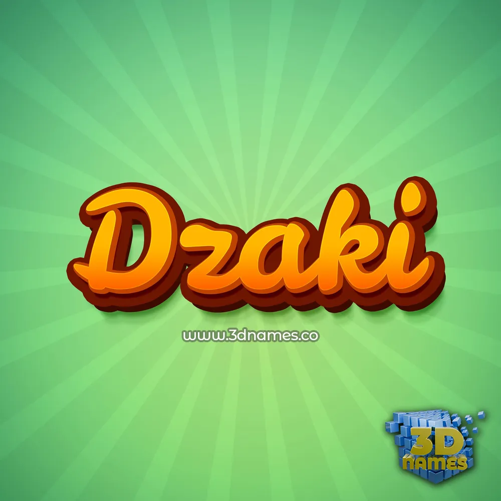 dzaki in Green Rays style - 3D name wallpaper