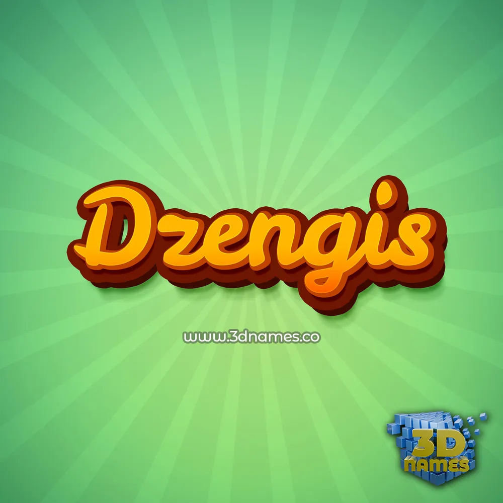 dzengis in Green Rays style - 3D name wallpaper