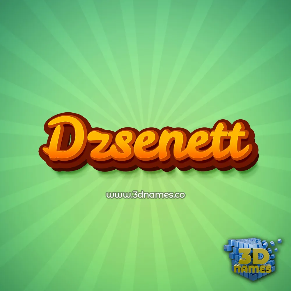 dzsenett in Green Rays style - 3D name wallpaper