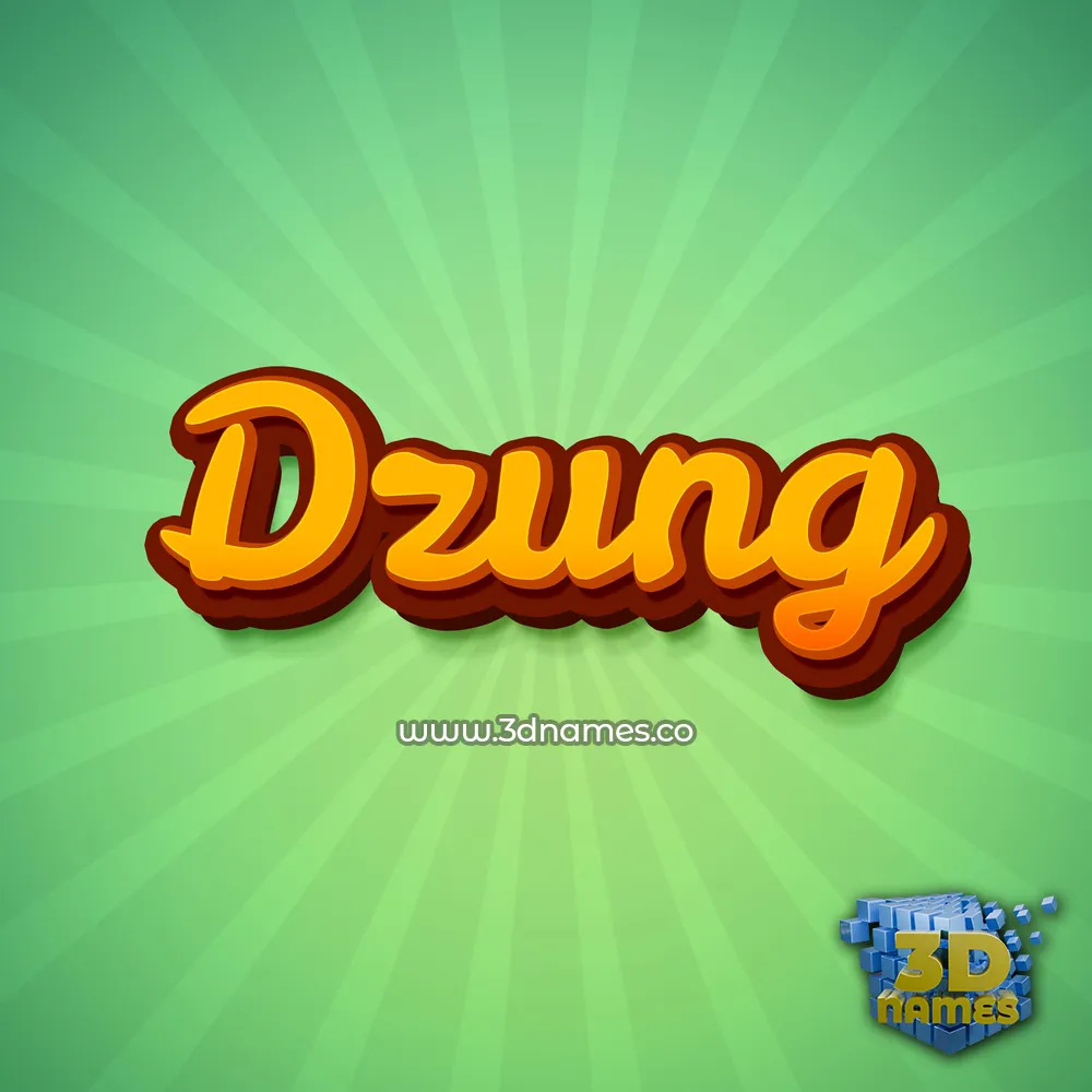 dzung in Green Rays style - 3D name wallpaper