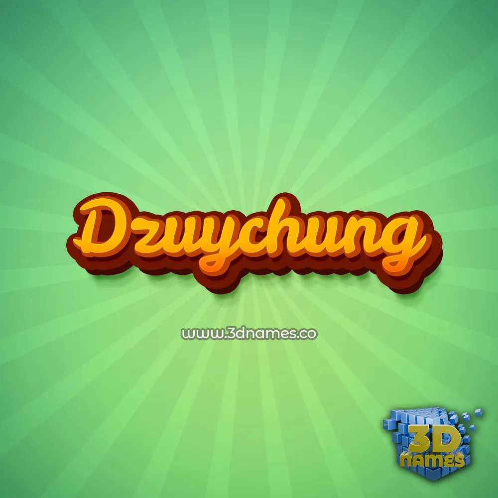 dzuychung in Green Rays style - 3D name wallpaper