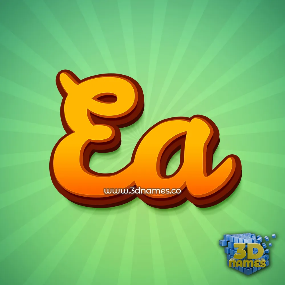 ea in Green Rays style - 3D name wallpaper
