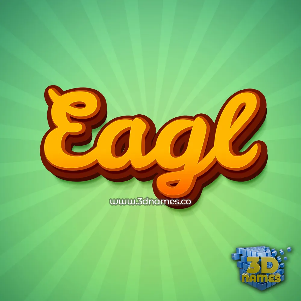 eagl in Green Rays style - 3D name wallpaper