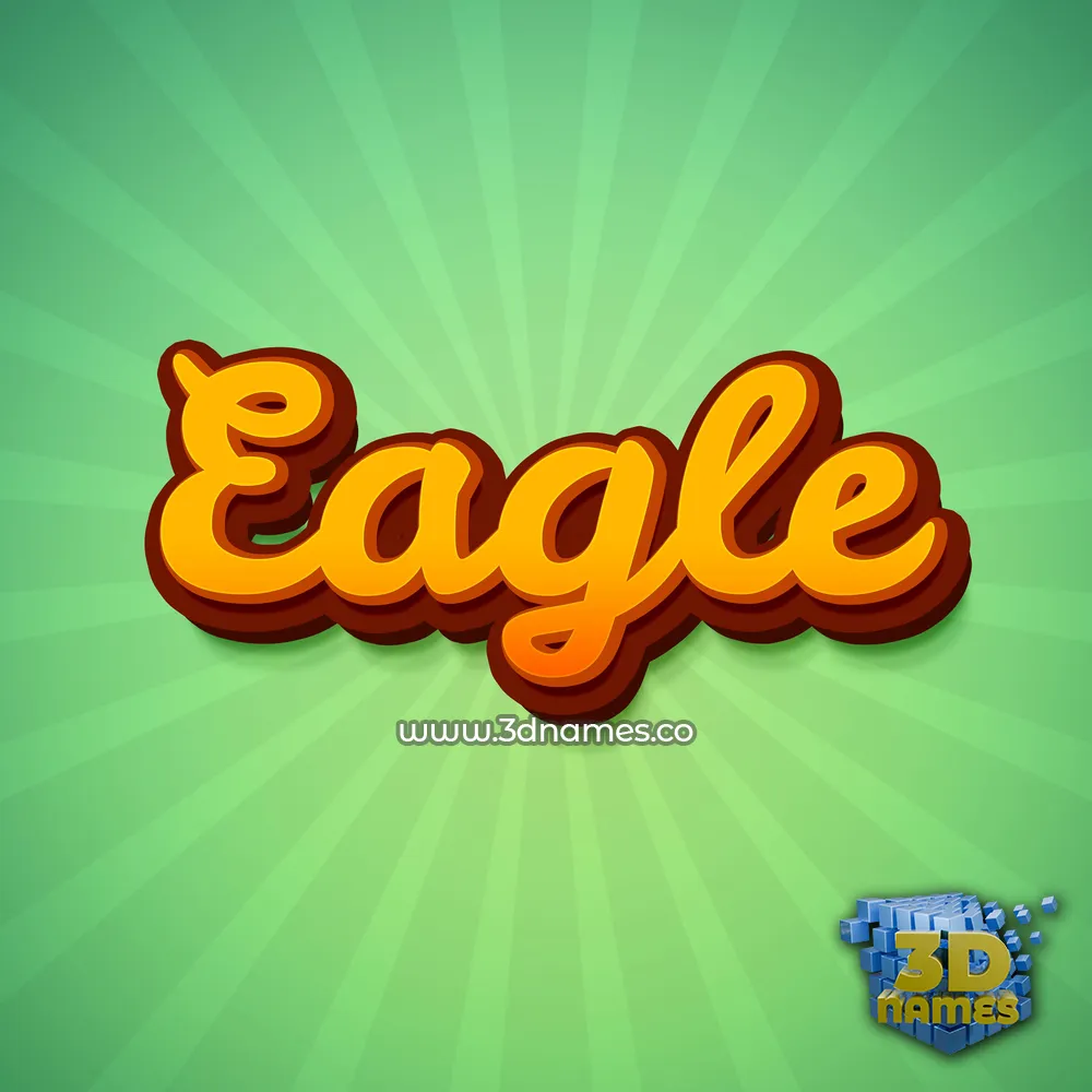 eagle in Green Rays style - 3D name wallpaper