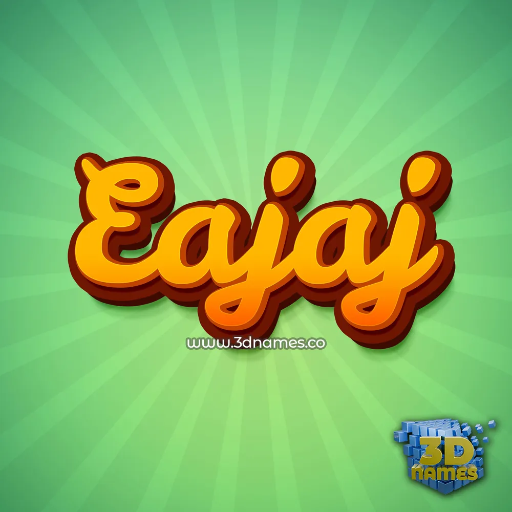 eajaj in Green Rays style - 3D name wallpaper