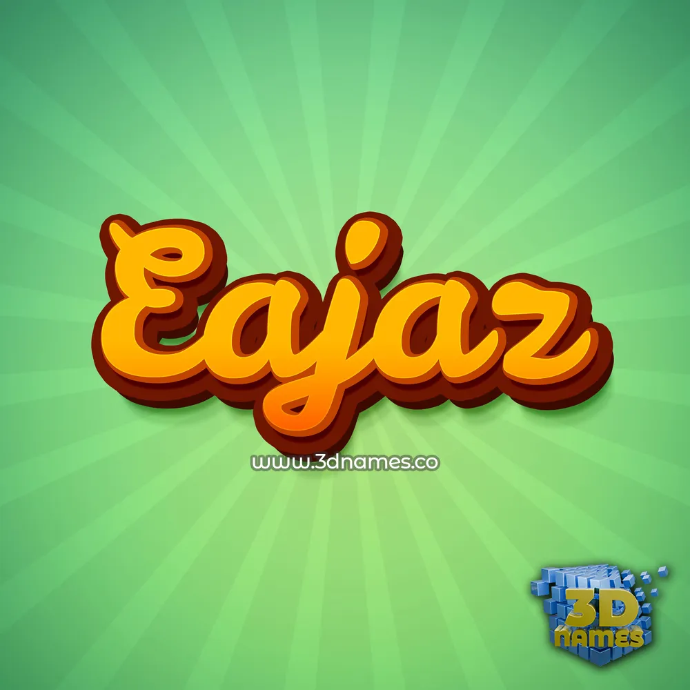 eajaz in Green Rays style - 3D name wallpaper