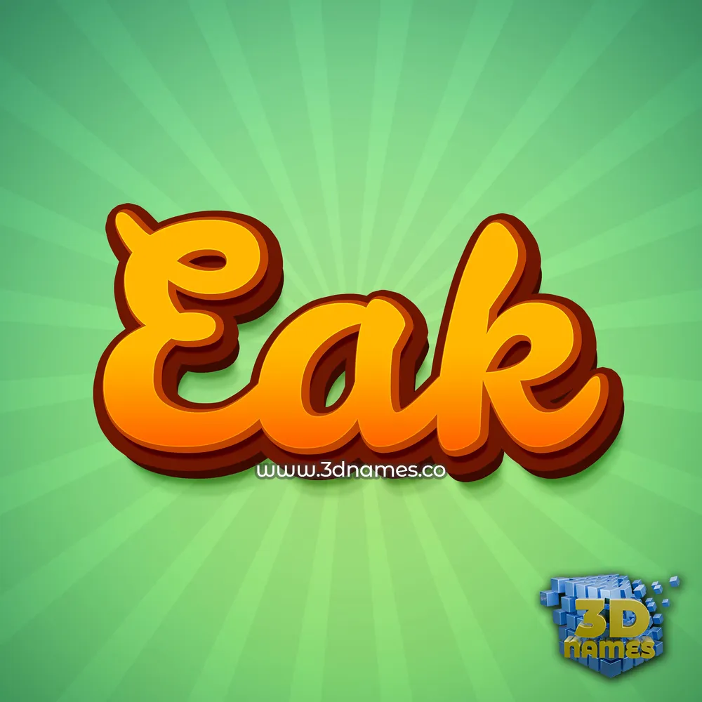 eak in Green Rays style - 3D name wallpaper
