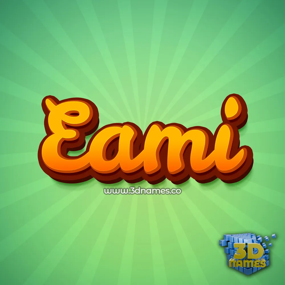 eami in Green Rays style - 3D name wallpaper