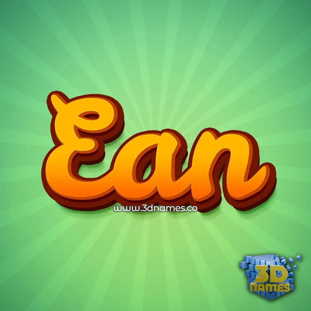 ean in Green Rays style - 3D name wallpaper
