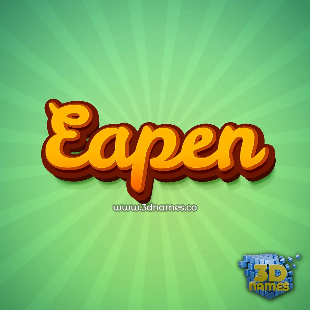 eapen in Green Rays style - 3D name wallpaper