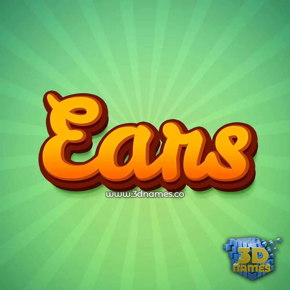ears in Green Rays style - 3D name wallpaper