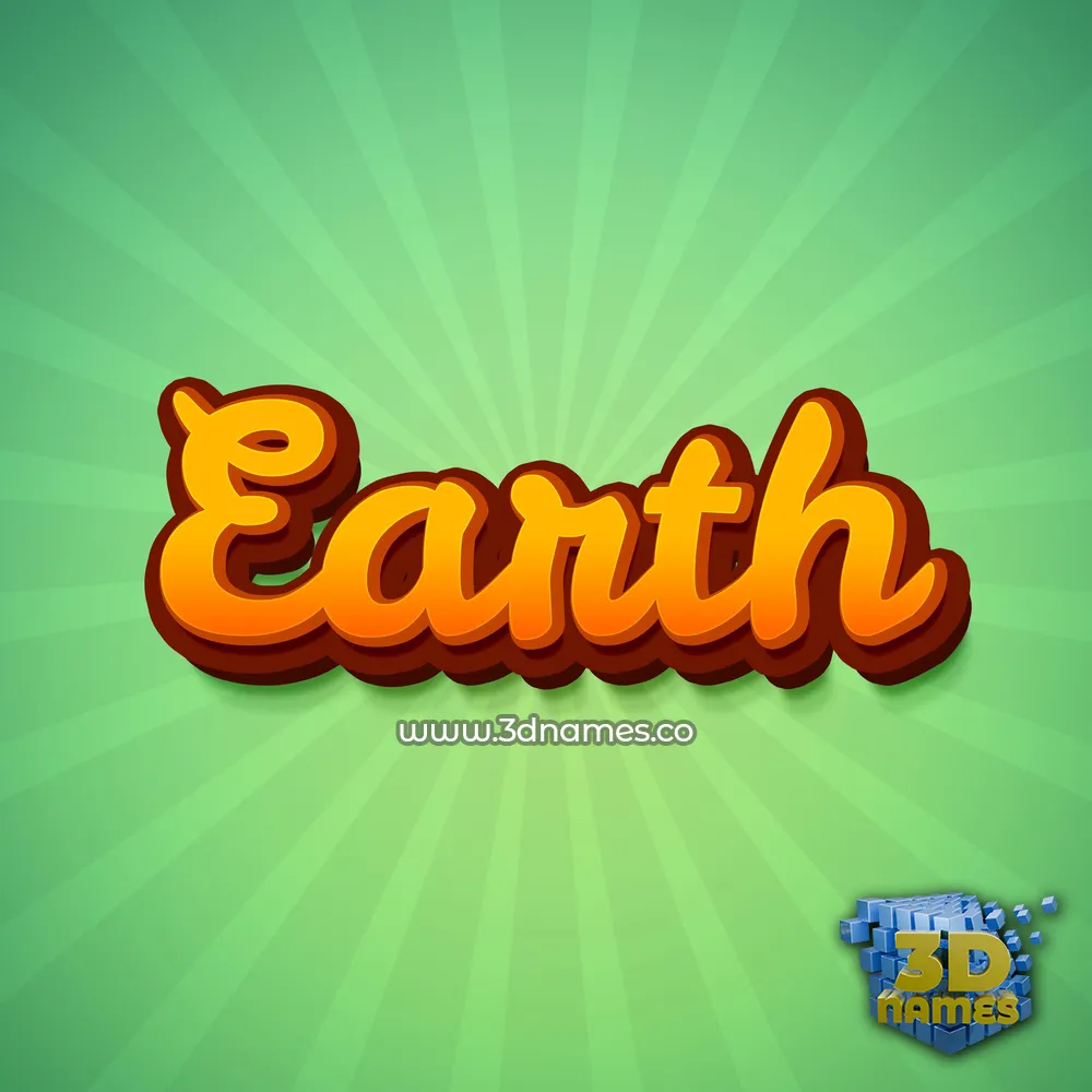 earth in Green Rays style - 3D name wallpaper