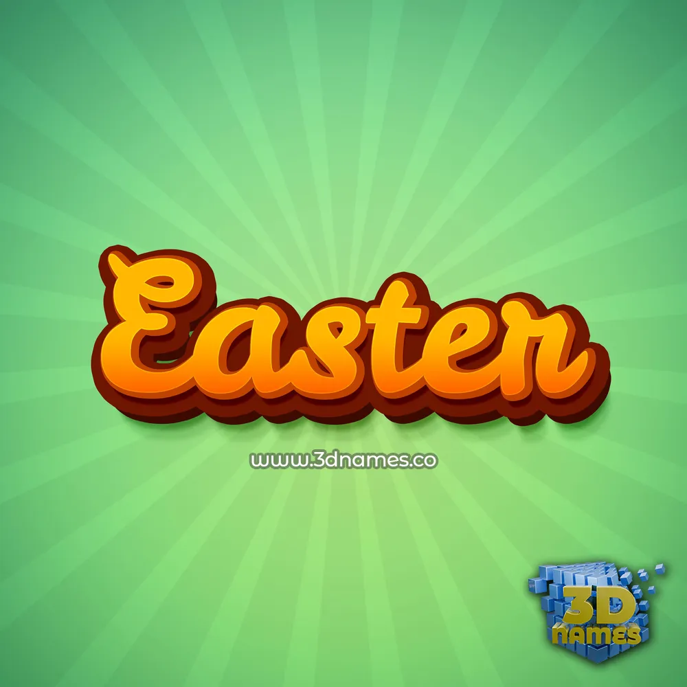 easter in Green Rays style - 3D name wallpaper