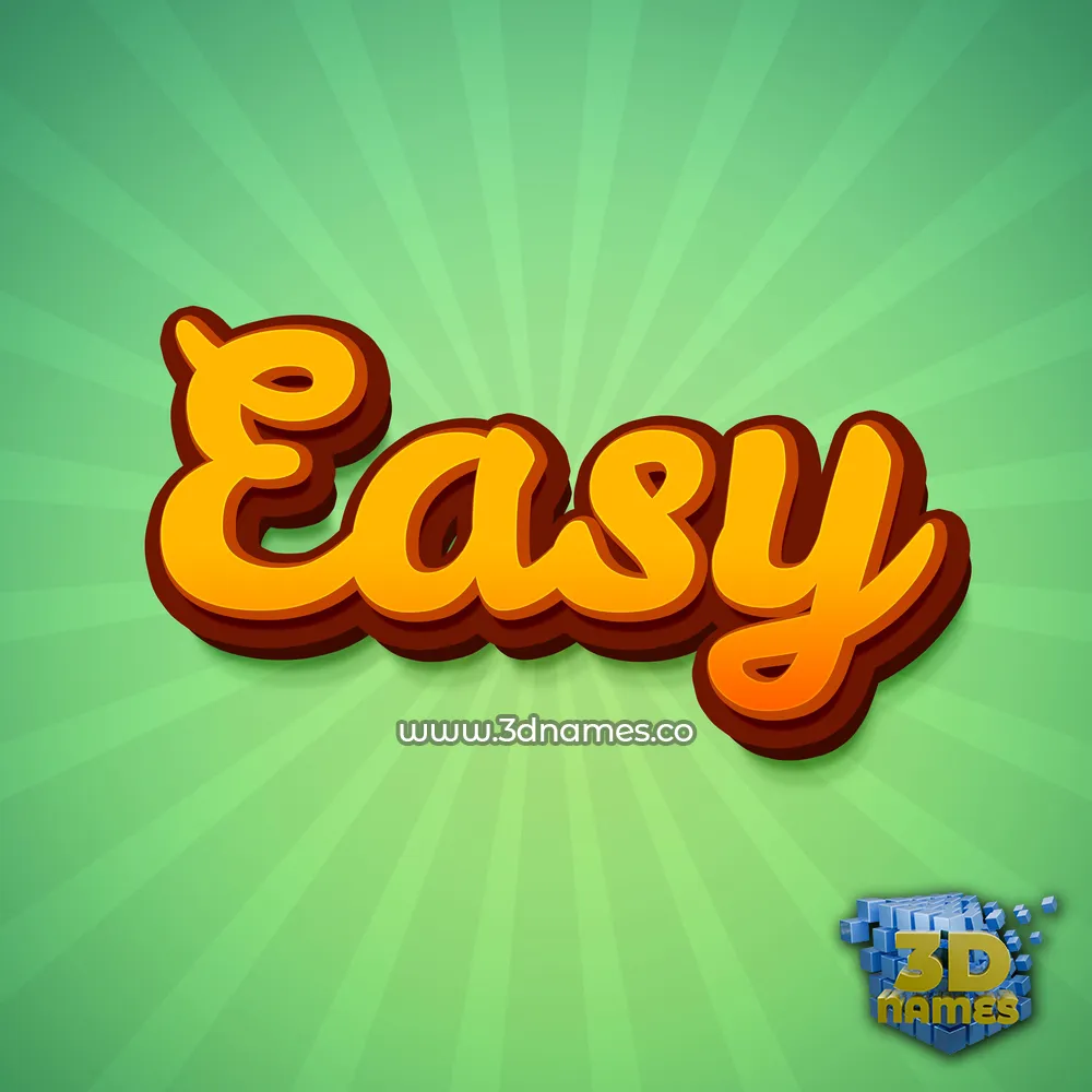 easy in Green Rays style - 3D name wallpaper