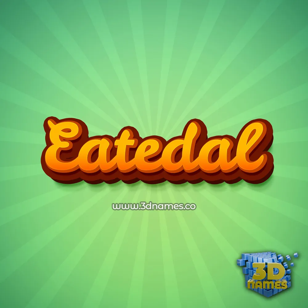 eatedal in Green Rays style - 3D name wallpaper