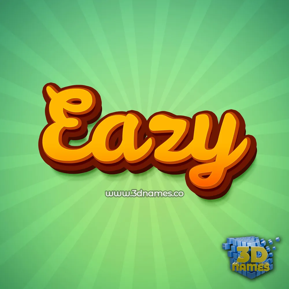 eazy in Green Rays style - 3D name wallpaper