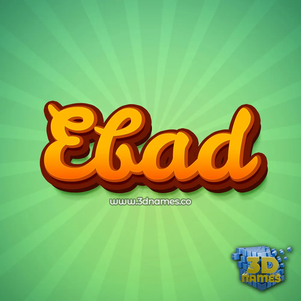 ebad in Green Rays style - 3D name wallpaper