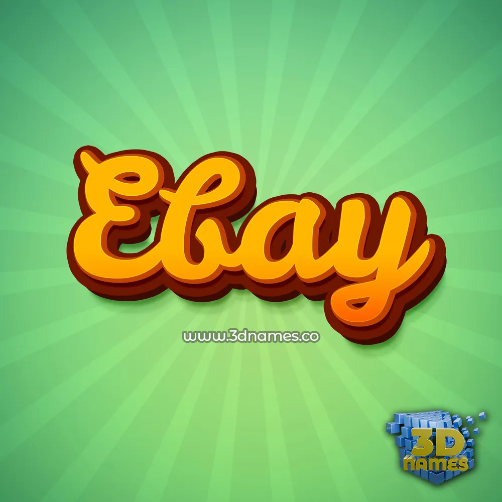 ebay in Green Rays style - 3D name wallpaper
