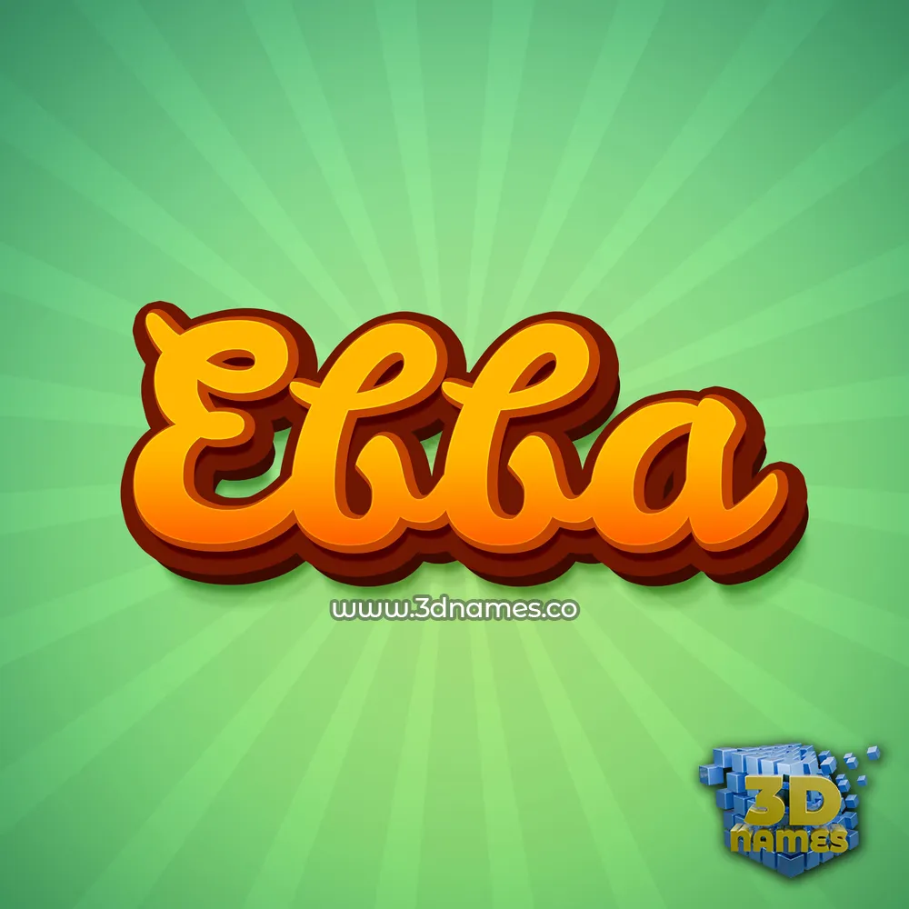 ebba in Green Rays style - 3D name wallpaper