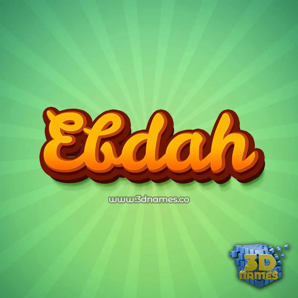 ebdah in Green Rays style - 3D name wallpaper
