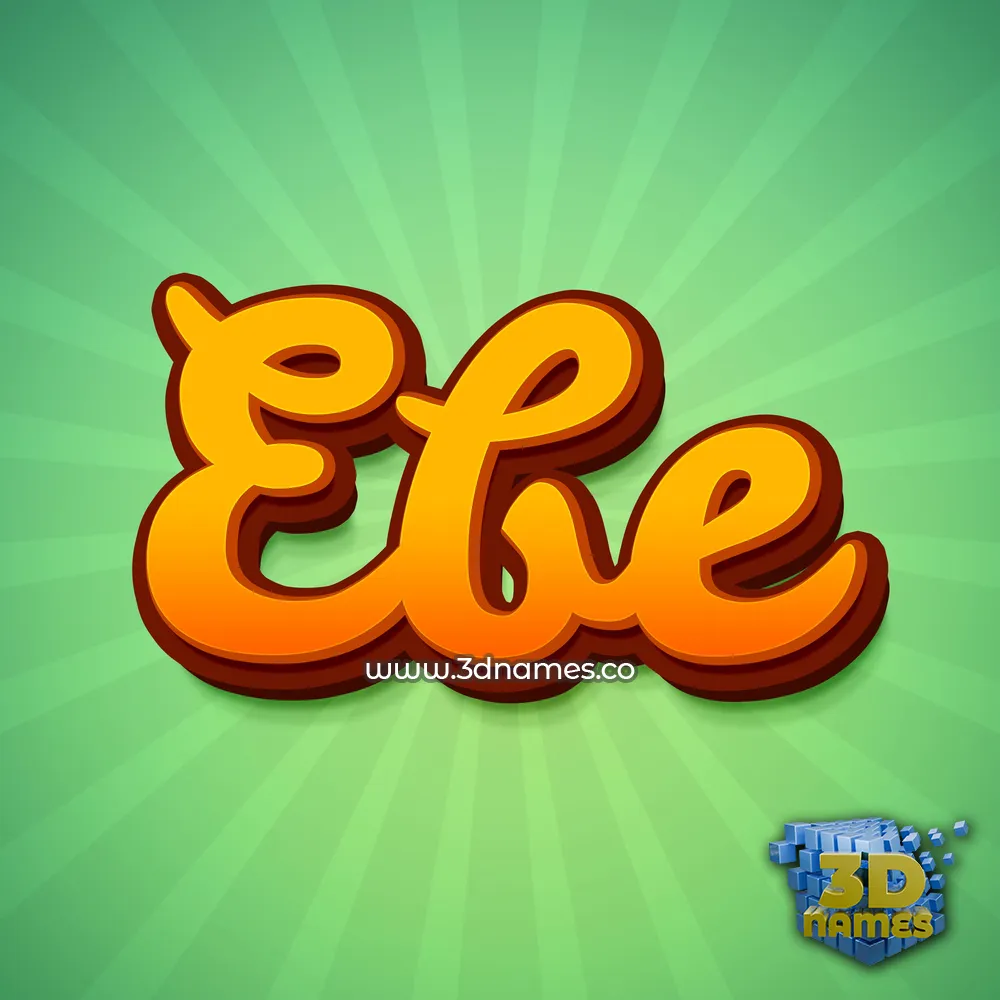 ebe in Green Rays style - 3D name wallpaper