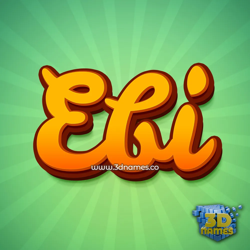 ebi in Green Rays style - 3D name wallpaper