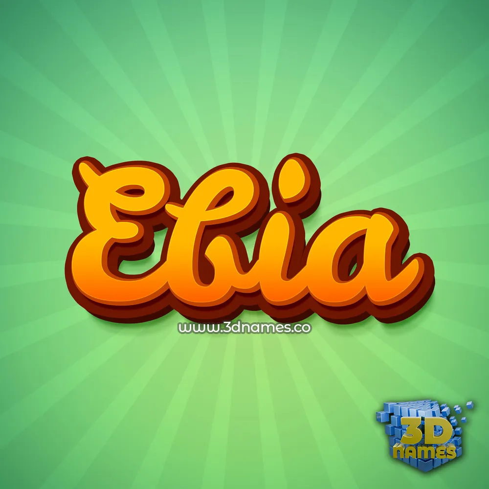 ebia in Green Rays style - 3D name wallpaper