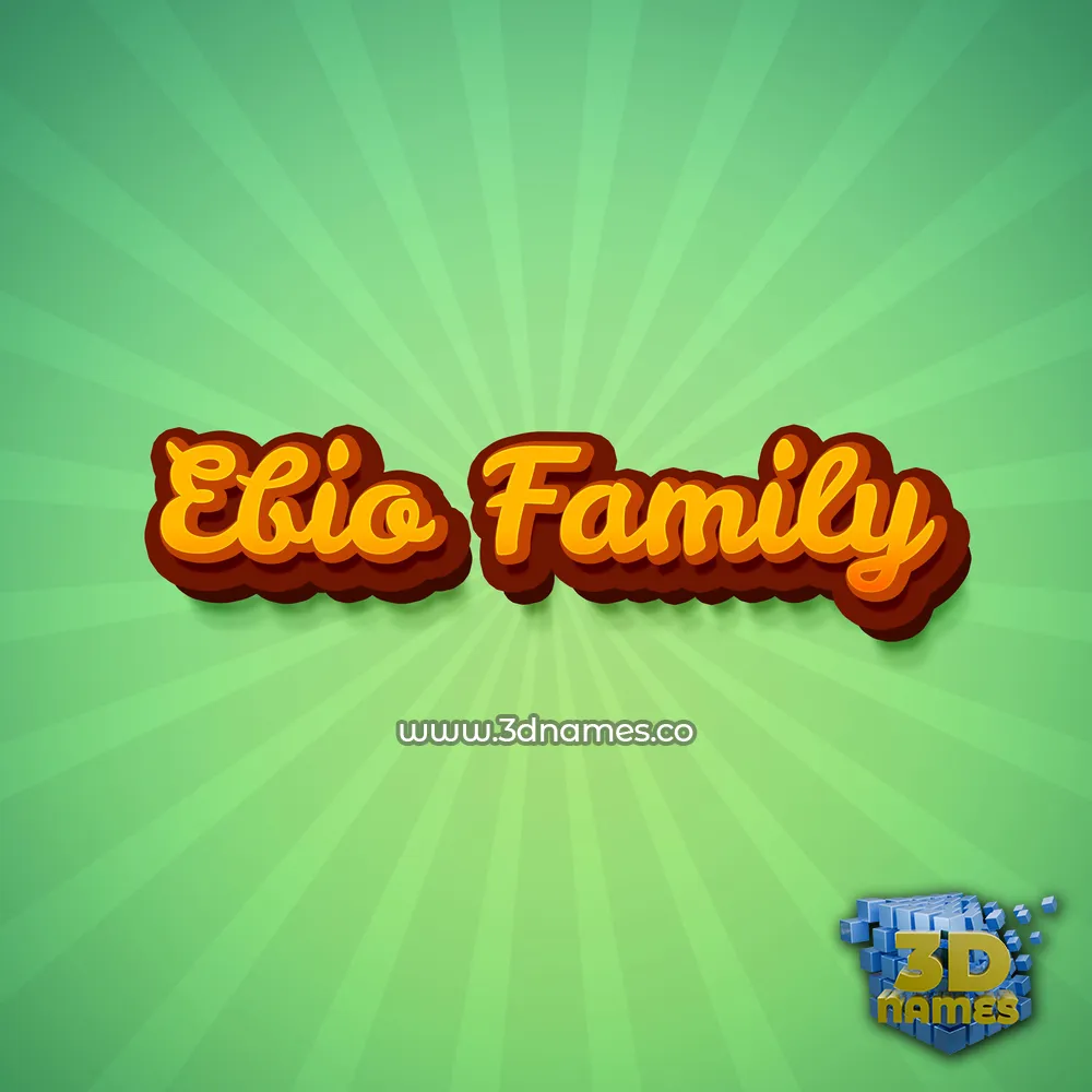 ebio family in Green Rays style - 3D name wallpaper